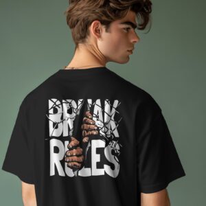 BREAK RULES Oversized Fit Black T-shirt